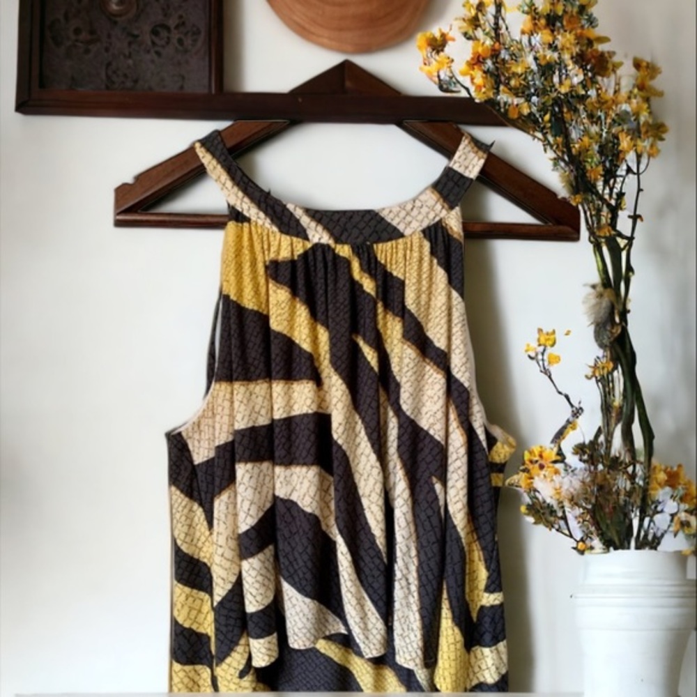 Chico’s Golden Zebra Print Maxi Dress Size 1 - Picture 6 of 15